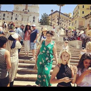 Green floral jumpsuit